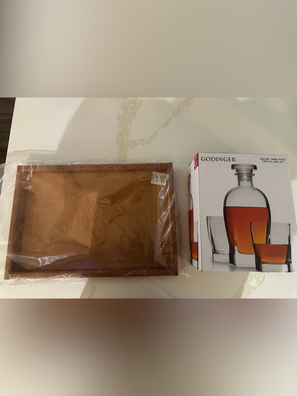 Godinger Decanter Set with Wood Tray